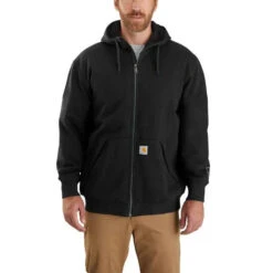 Men's Carhartt Rain Defender Loose Fit Midweight Thermal-Lined Full-Zip Sweatshirt #104078 -Deals Western Wearhouse Store 104078 001