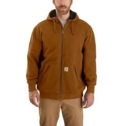 Men's Carhartt Rain Defender Loose Fit Midweight Thermal-Lined Full-Zip Sweatshirt #104078 -Deals Western Wearhouse Store 104078 B00 480x480 1