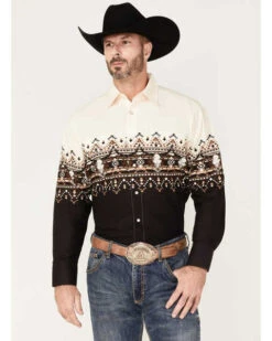 Men's Panhandle Natural Aztec Border Long Sleeve #PHMSOSRZ1U