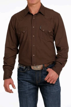 Men's Cinch Brown Snap Front Shirt #MTW1301061