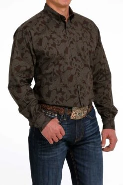Men's Cinch Brown Button Down Shirt #MTW1105489 -Deals Western Wearhouse Store 373b7fa65942b77faeb5e7b401998dc7