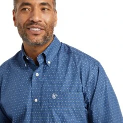 Men's Ariat Wrinkle Free Eaden Fitted Button Down Shirt #10042285 -Deals Western Wearhouse Store 4253a291960db9a0893f26de8d602051