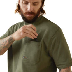 Men's Ariat Rebar Cotton Strong American Outdoors T-Shirt #10043827 -Deals Western Wearhouse Store 5a16a01096b8ce91ebb2e92f41a66589 1