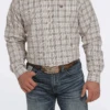 Men's Cinch Cream Button Down Shirt #MTW1105456