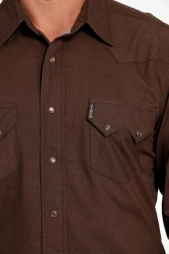 Men's Cinch Brown Snap Front Shirt #MTW1301061 -Deals Western Wearhouse Store 807b6a101faf4652197265c604aefd2b