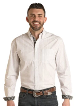 Men's Rough Stock Button Down Shirt #RSMSOGR0F7