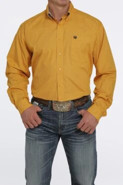 Men's Cinch Gold Button Down Shirt #MTW1105448