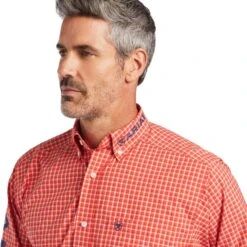 Men's Ariat Orange Team Logo Long Sleeve #10039732-C -Deals Western Wearhouse Store S22 MNS WEST 10039732 detail01