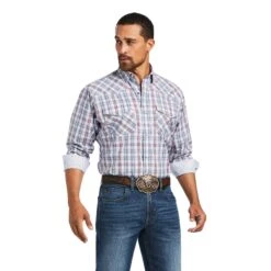 Men's Ariat Relentless Steely Stretch Classic Fit Snap Front Shirt #10039296-C