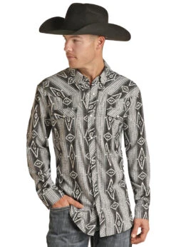 Men's Rock & Roll Cowboy Snap Front Shirt #RRMSOSRYZS