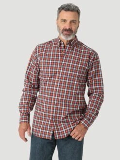 Men's Wrangler Rugged Wear Wrinkle Resist Button Down Shirt #112317310X